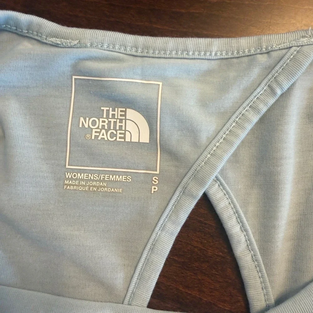 The North Face Blue Wander Crossback Short Sleeve Top Size S Activewear Gorpcore - Picture 4 of 6